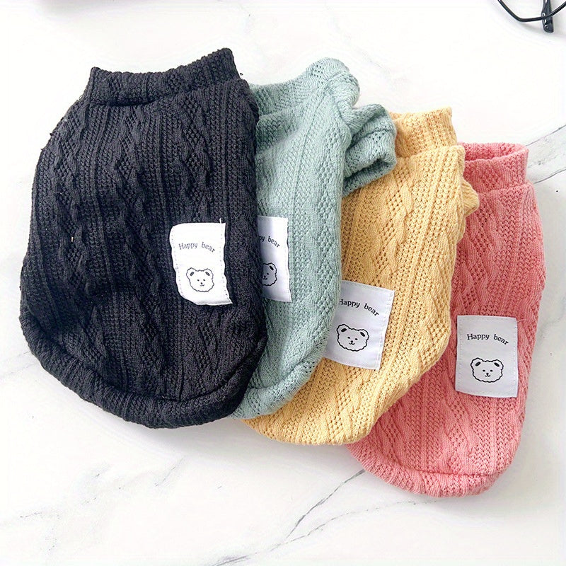 4pcs Cat & Dog Knit Sweaters