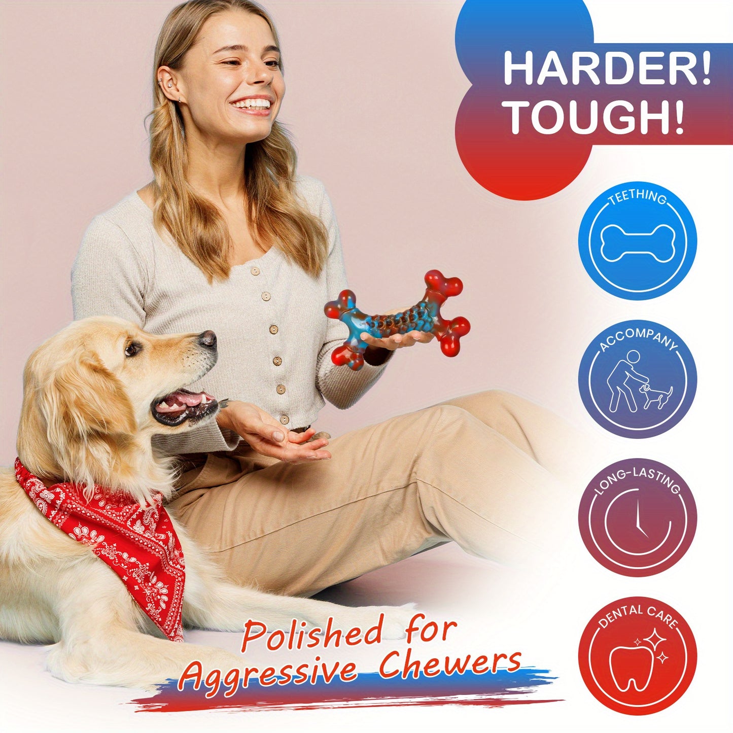 2 Pack Tough Indestructible Toy for Large Dog