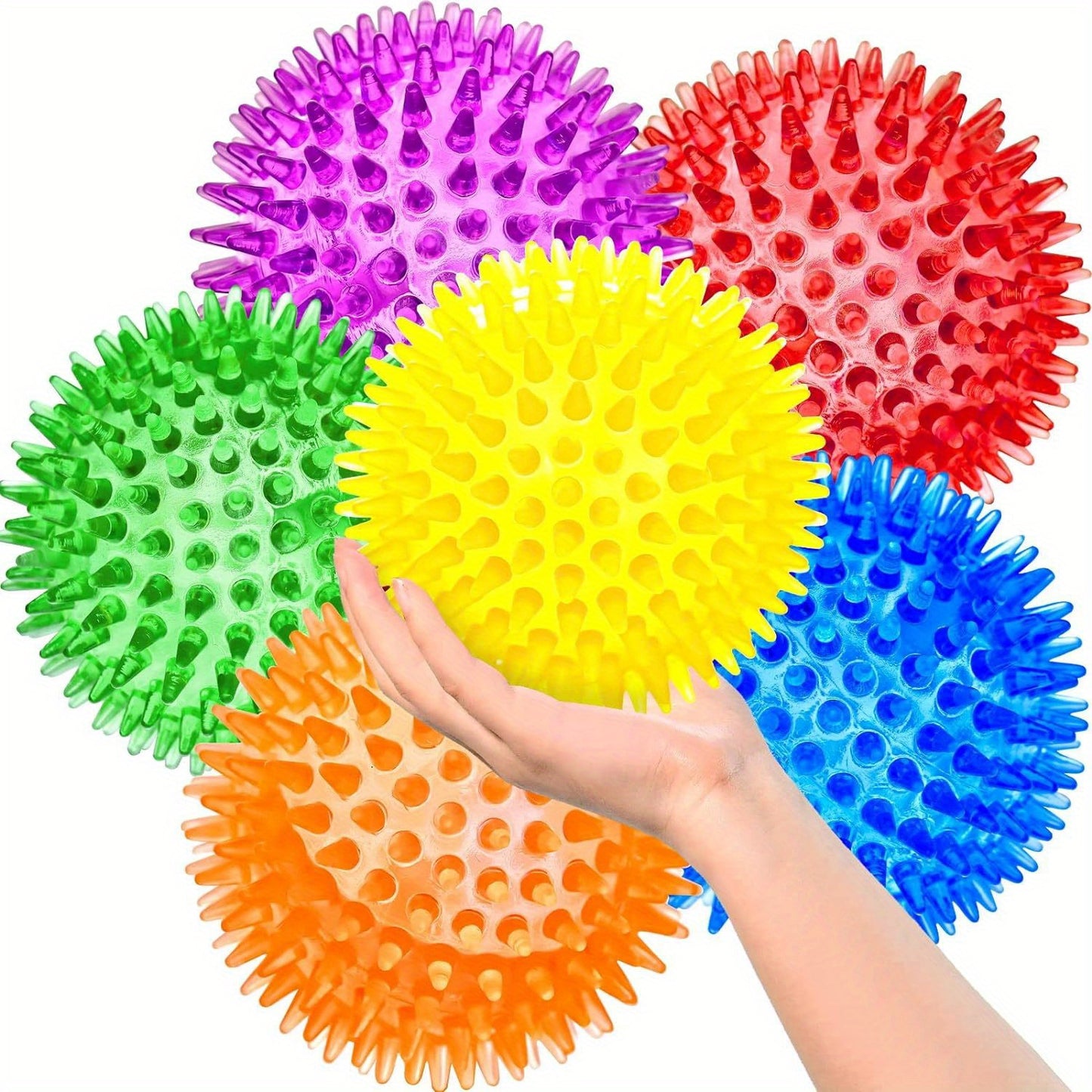 6 Pack Large Spiky Durable Squeaky Dog Toys