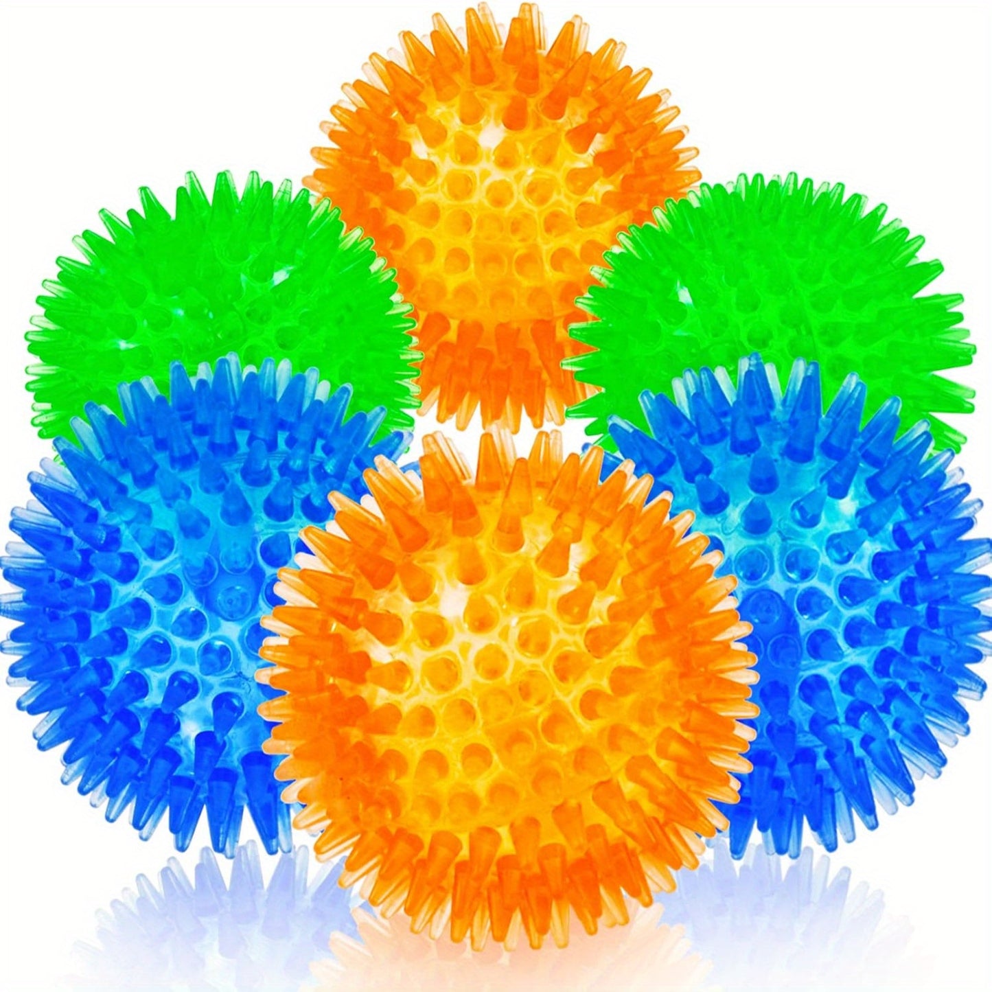 6 Pack Large Spiky Durable Squeaky Dog Toys
