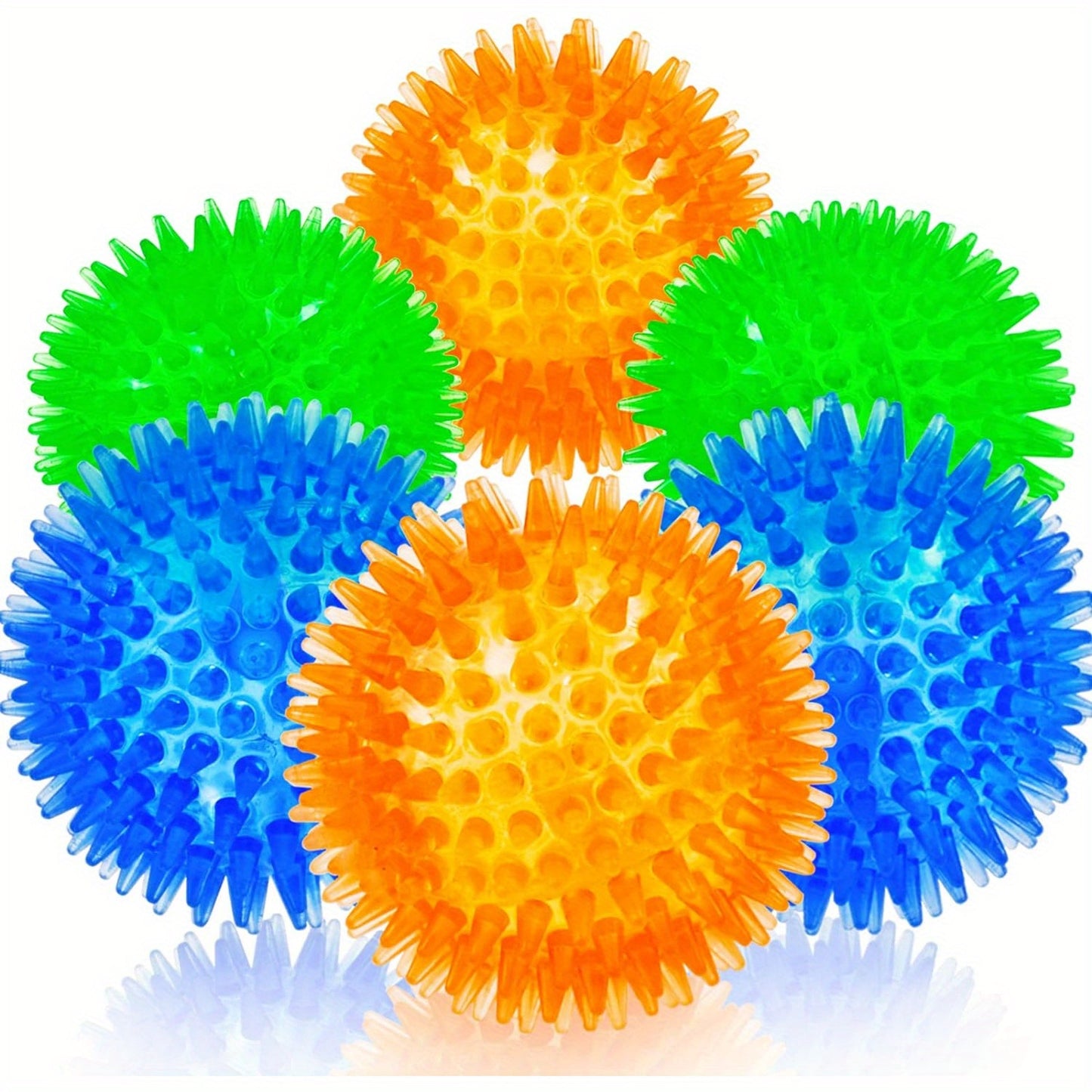 6 Pack Large Spiky Durable Squeaky Dog Toys