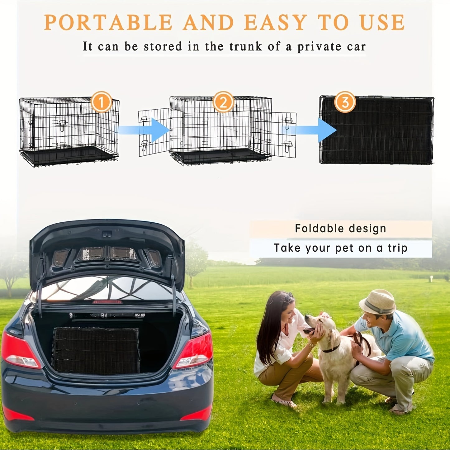 Double Door Folding Metal Crate