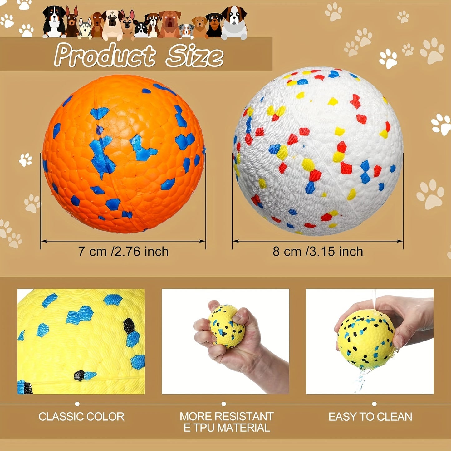 4 Pcs Floating Fetch Ball For All Sizes