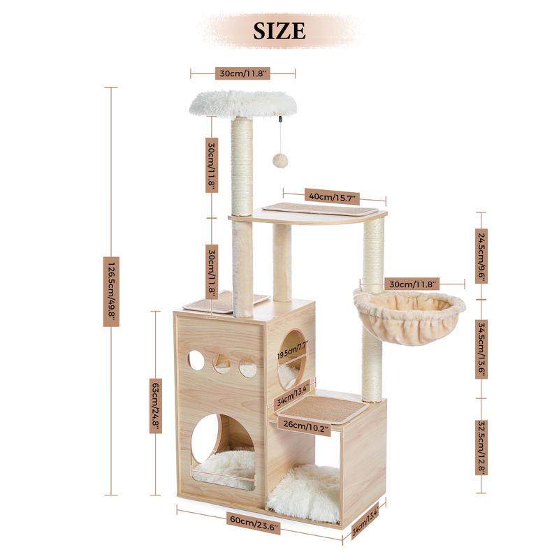 Luxurious and unique cat tower with 3 beds