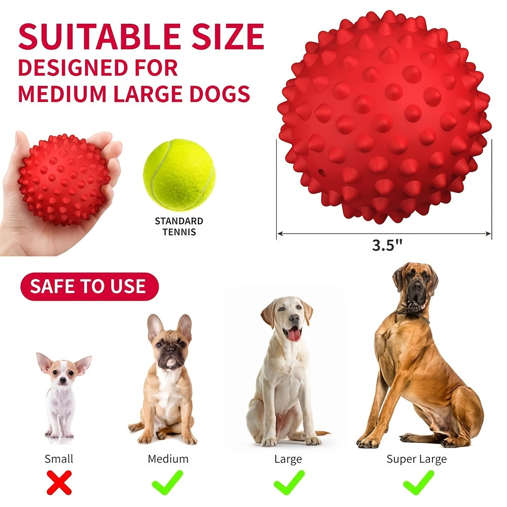 2pcs Squeaky Rubber Dog Balls for Large Breeds