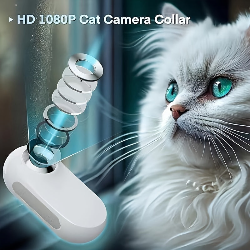 Adjustable USB Rechargeable Pet Camera Collar - 1080P HD,