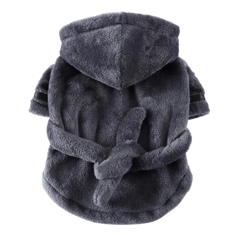 Pet Dog Bathrobe with Hooded Dog for Drying