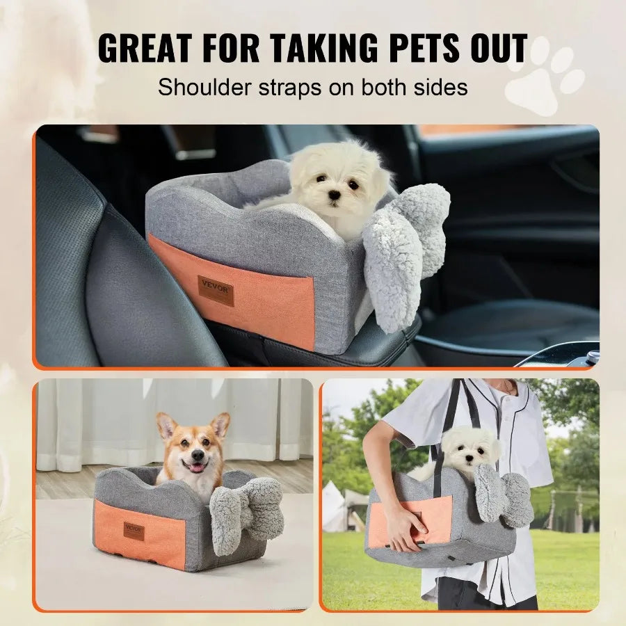 Center Console Dog Car Seat Booster for Small Dogs 8 lbs