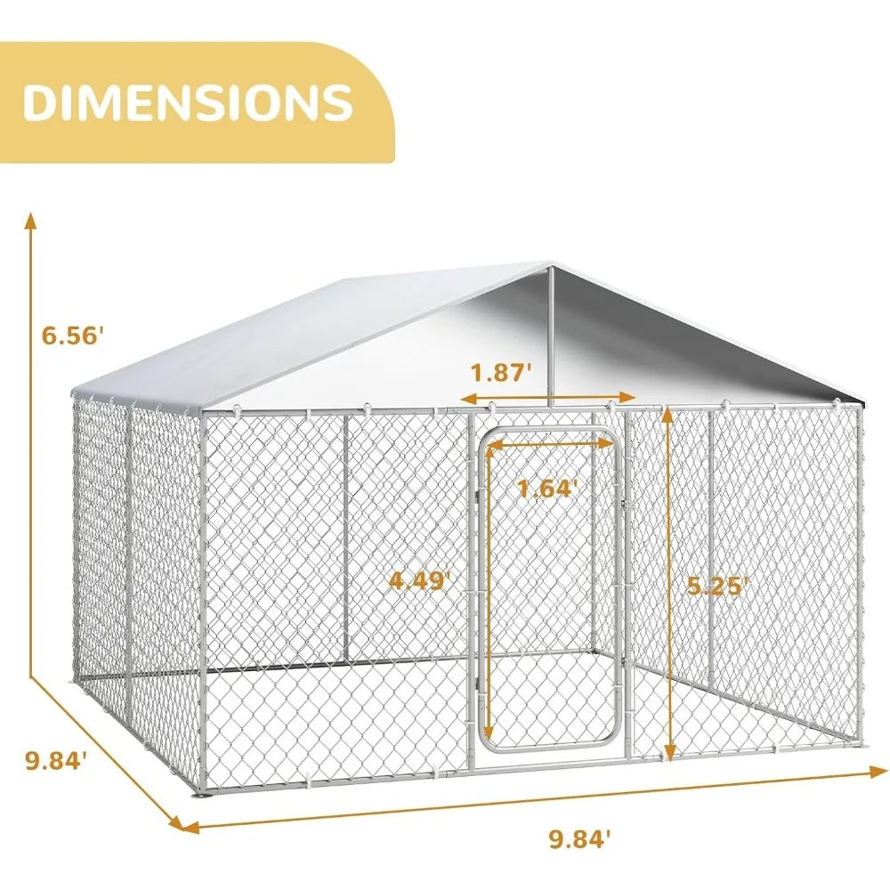 10×10FT Outdoor Extra Large Dog Kennel Fence