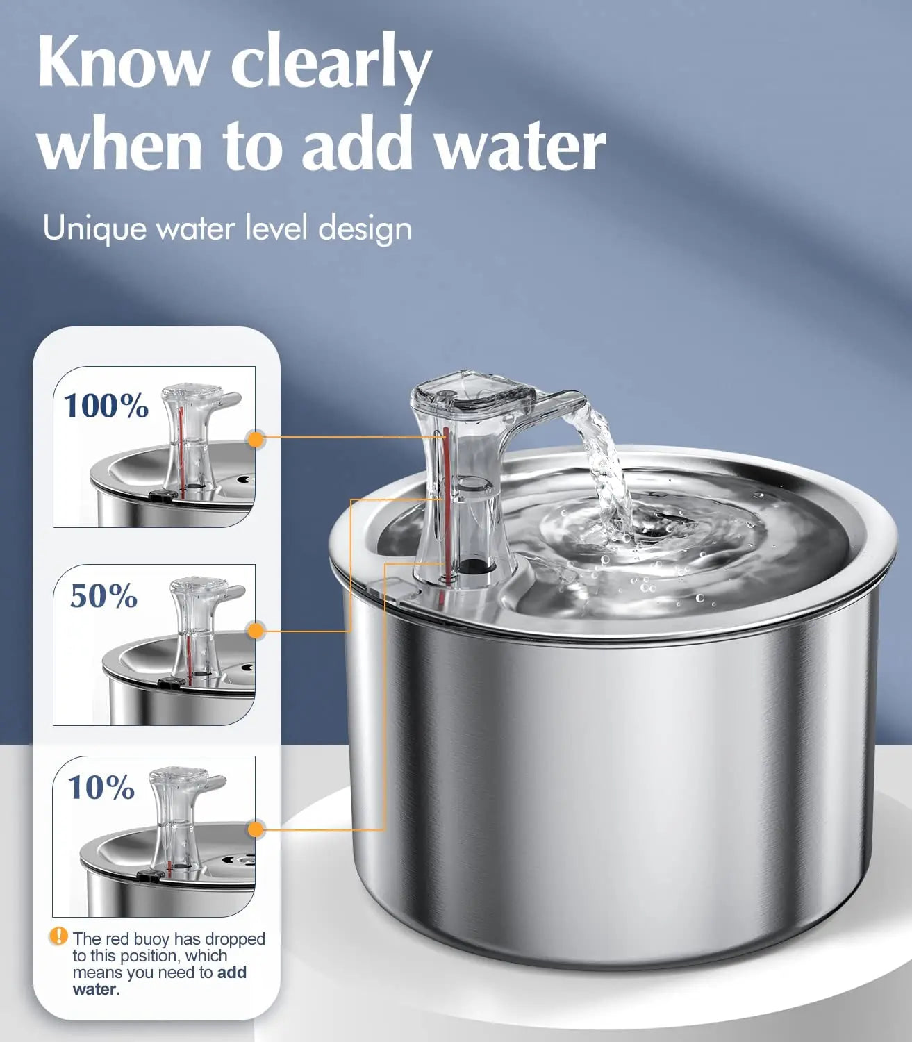 Automatic water fountain with optional sensor