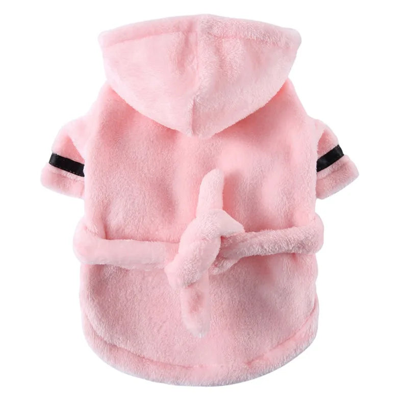Pet Dog Bathrobe with Hooded Dog for Drying
