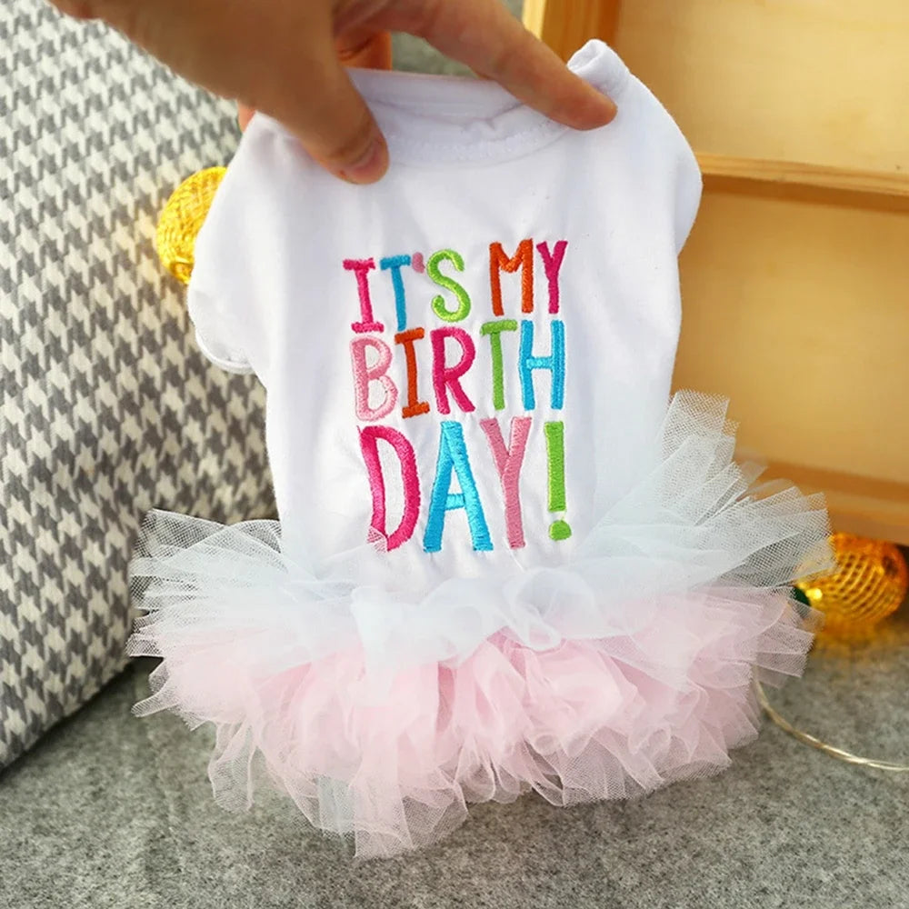 Birthday Tutu Dress for Small Medium Dogs