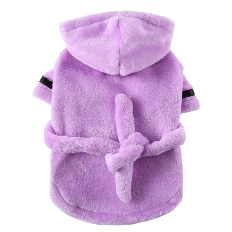 Pet Dog Bathrobe with Hooded Dog for Drying