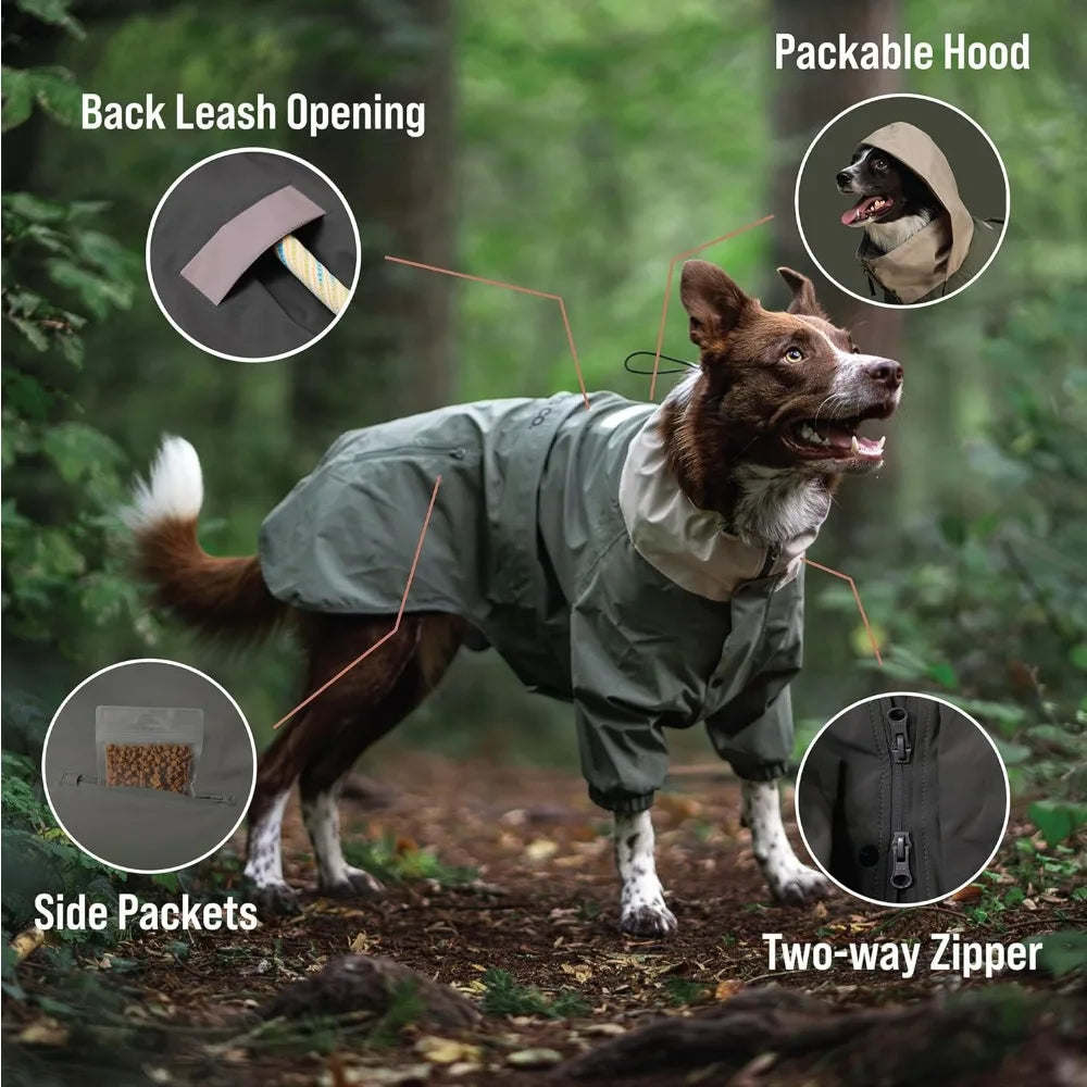 Water-Resistant Dog Raincoat Jacket,