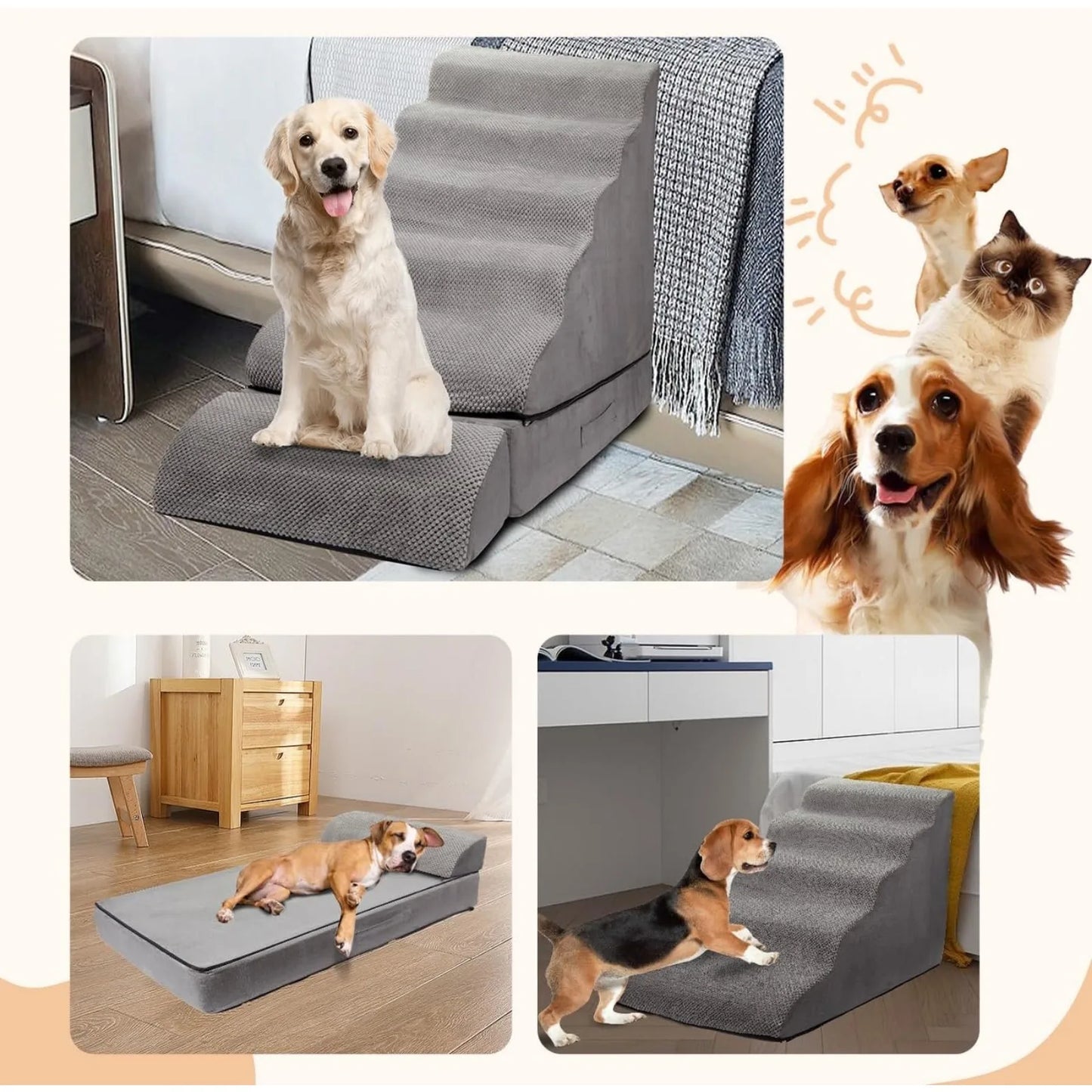 Dog Stairs for High Beds, Extra Wide 6