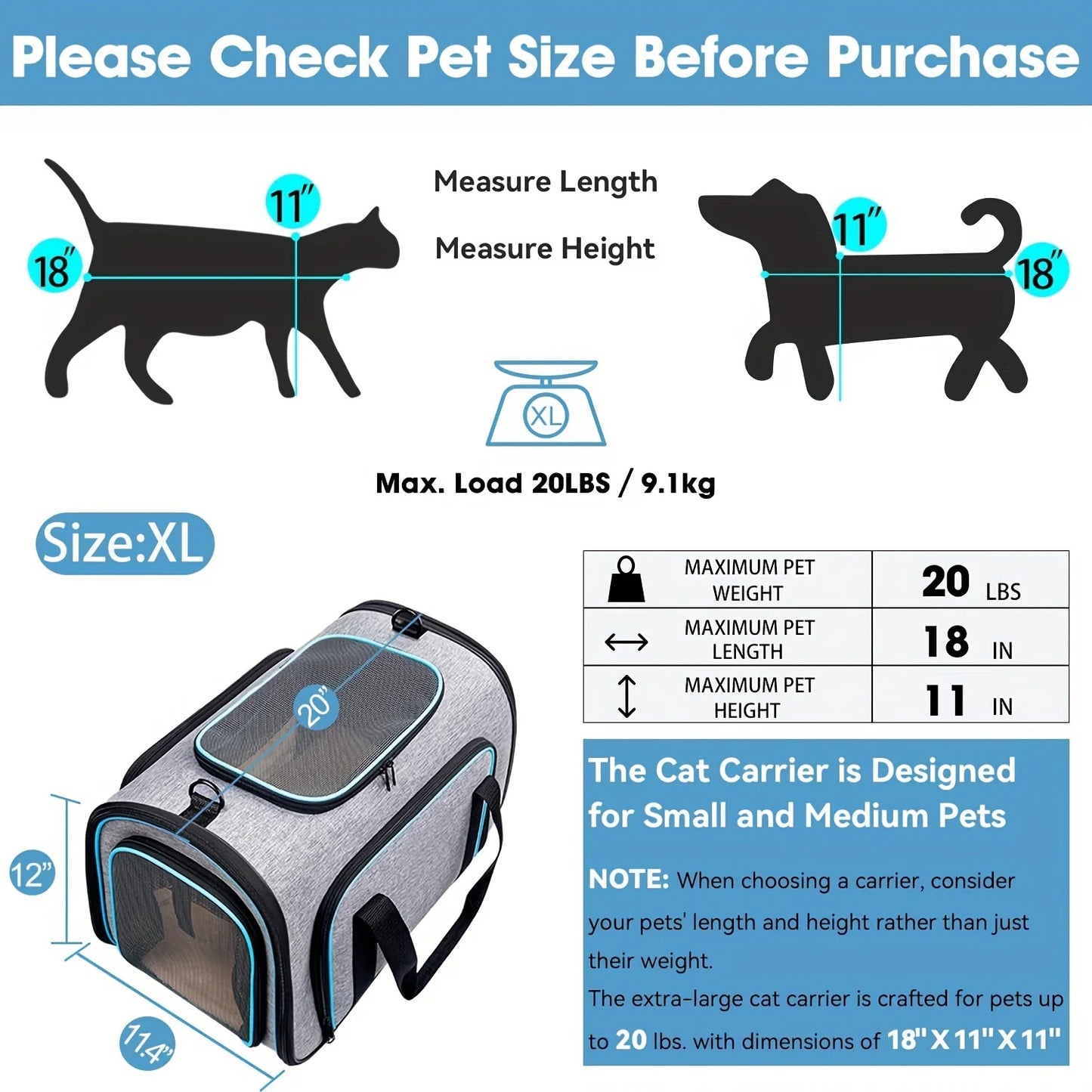 Airline Approved Foldable Cat Carrier
