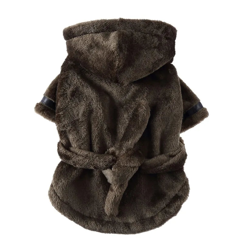 Pet Dog Bathrobe with Hooded Dog for Drying