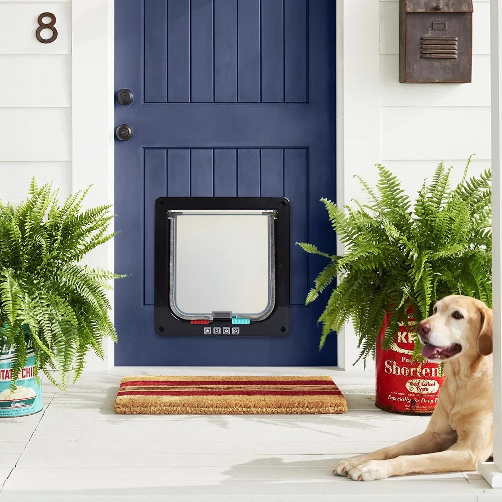 Four-Way Lock Dog Cat Flap for Small Pets