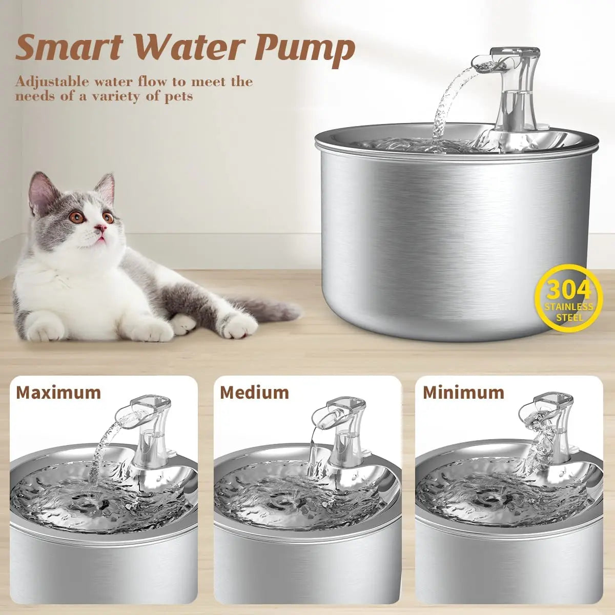 Automatic water fountain with optional sensor