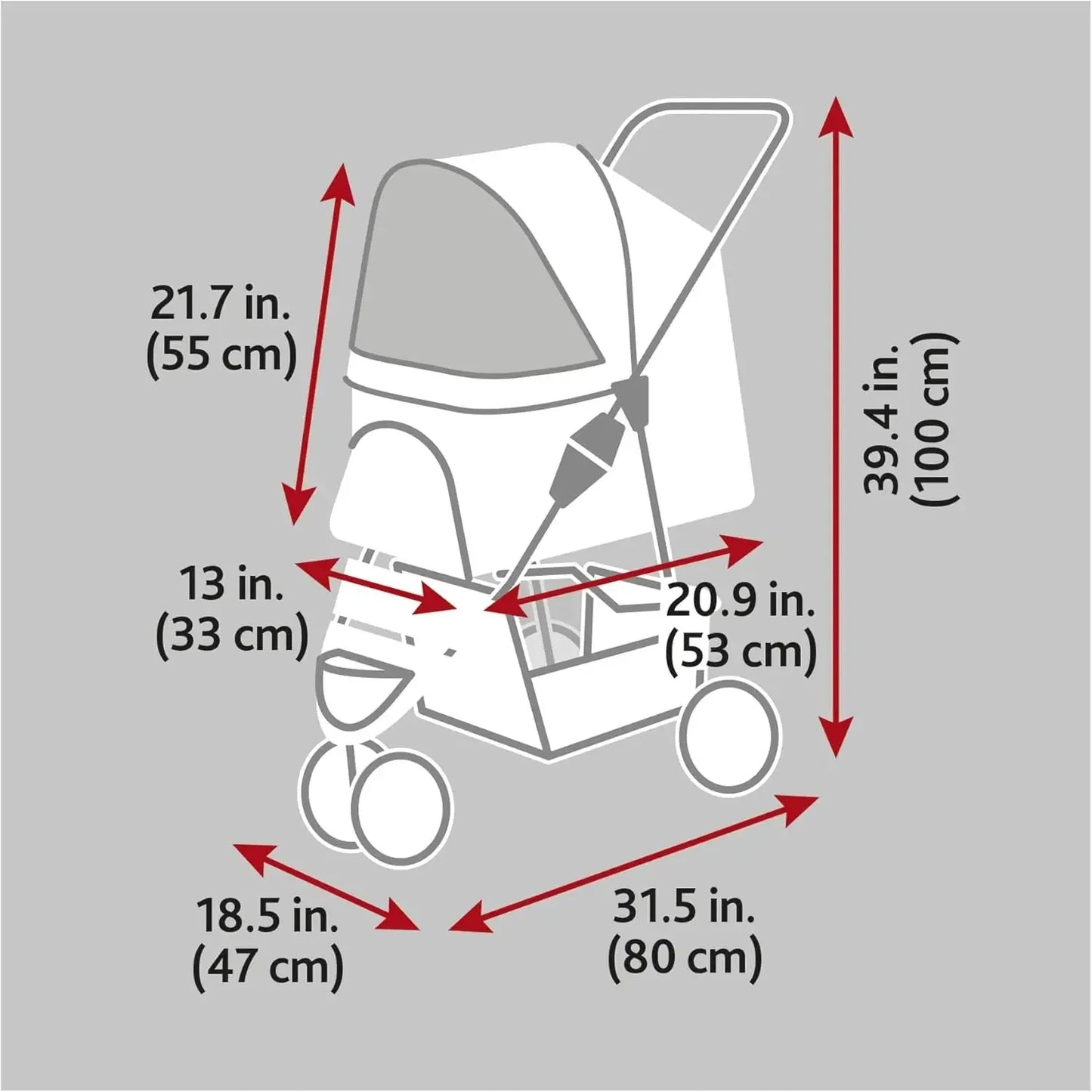 Foldable Pet Stroller for Cats and Dogs