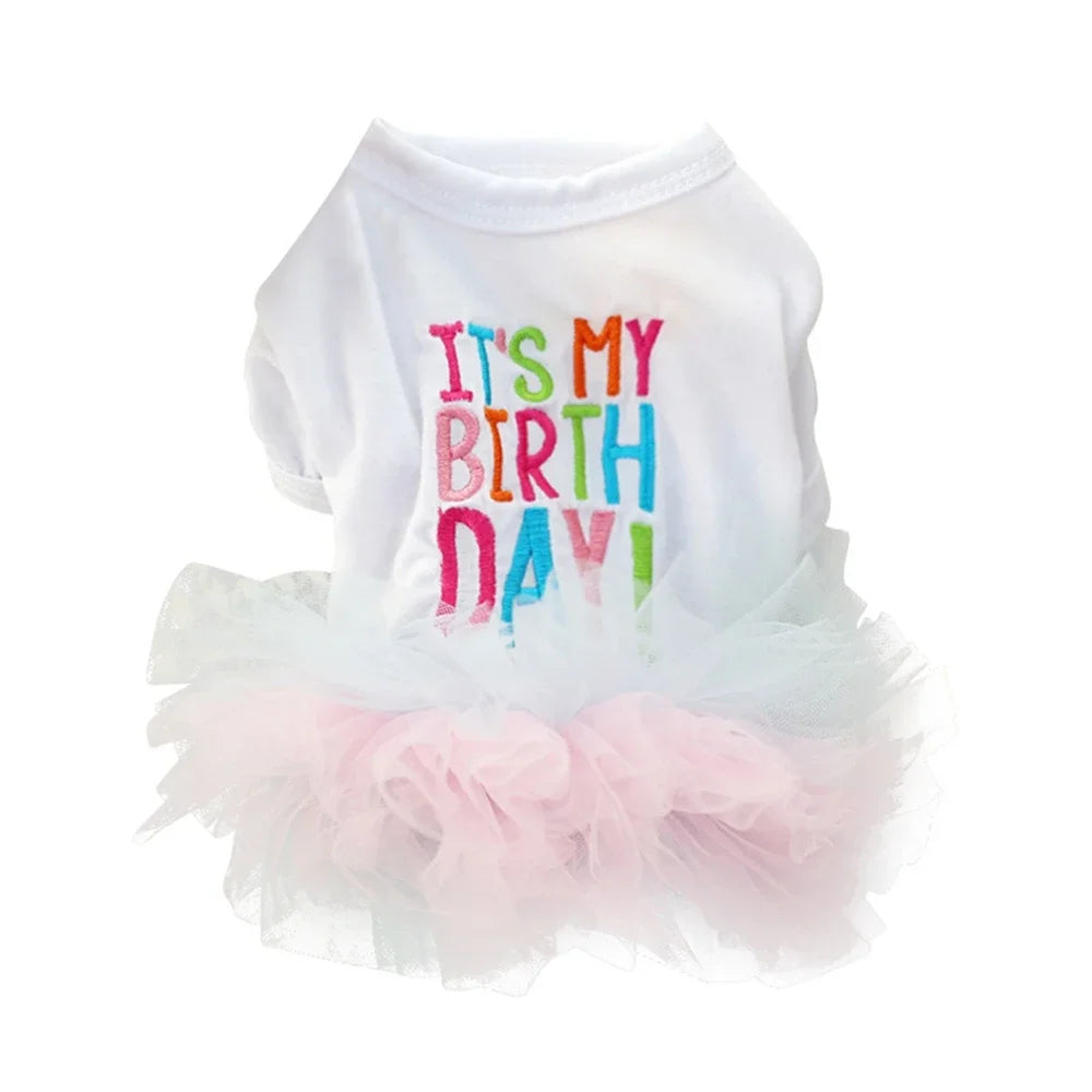 Birthday Tutu Dress for Small Medium Dogs