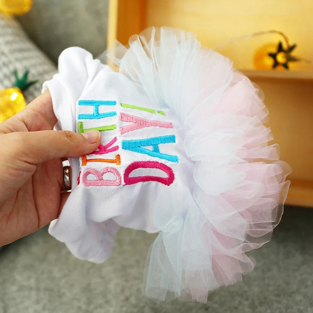 Birthday Tutu Dress for Small Medium Dogs