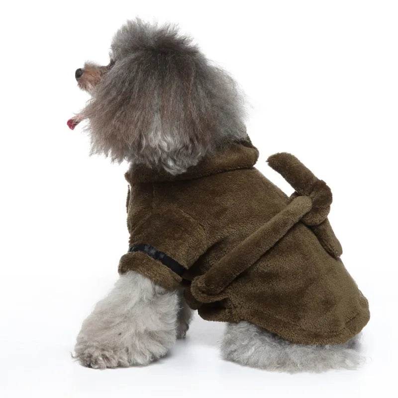 Pet Dog Bathrobe with Hooded Dog for Drying
