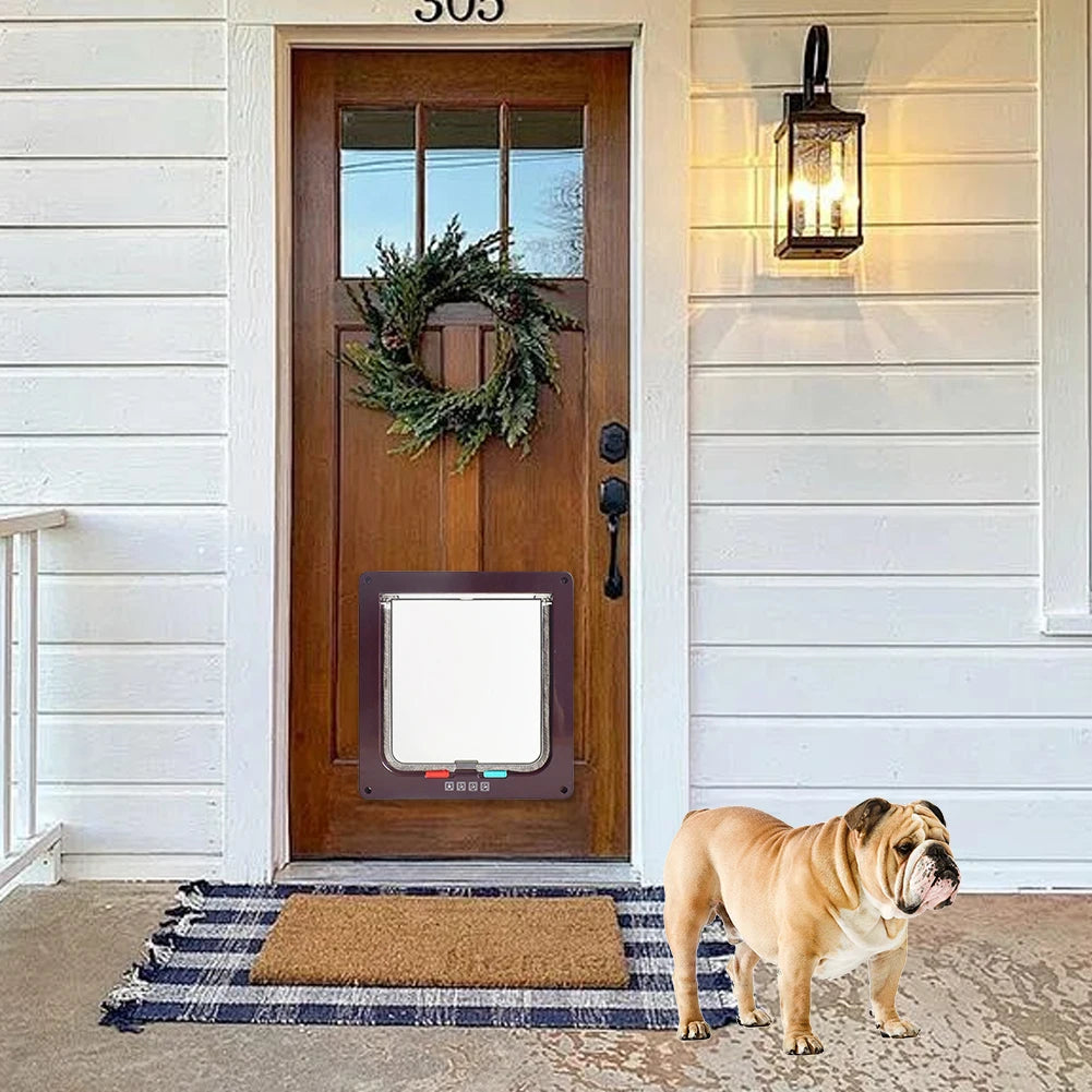 Four-Way Lock Dog Cat Flap for Small Pets