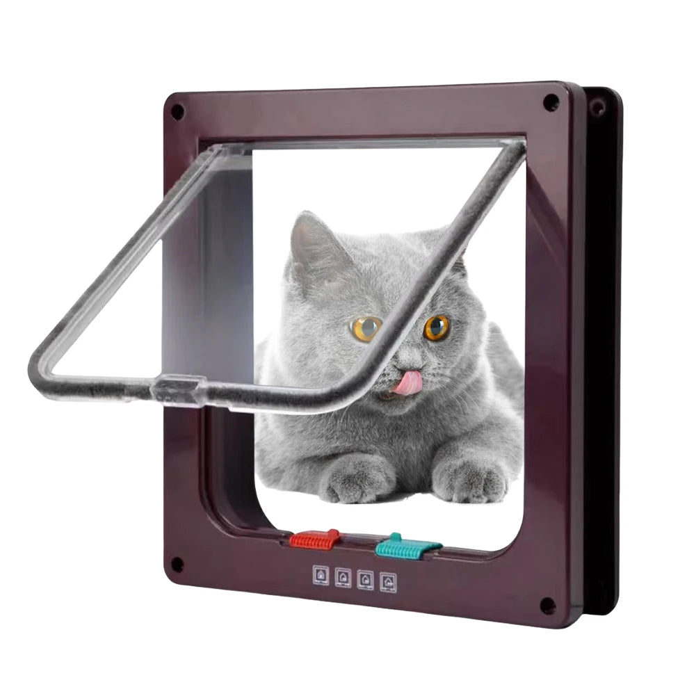 Four-Way Lock Dog Cat Flap for Small Pets