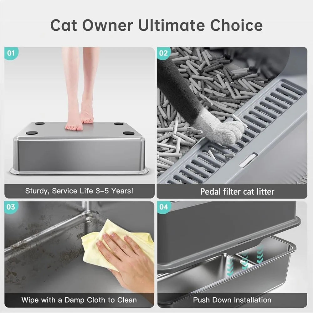 Litter Box & Anti-Leakage Enclosure