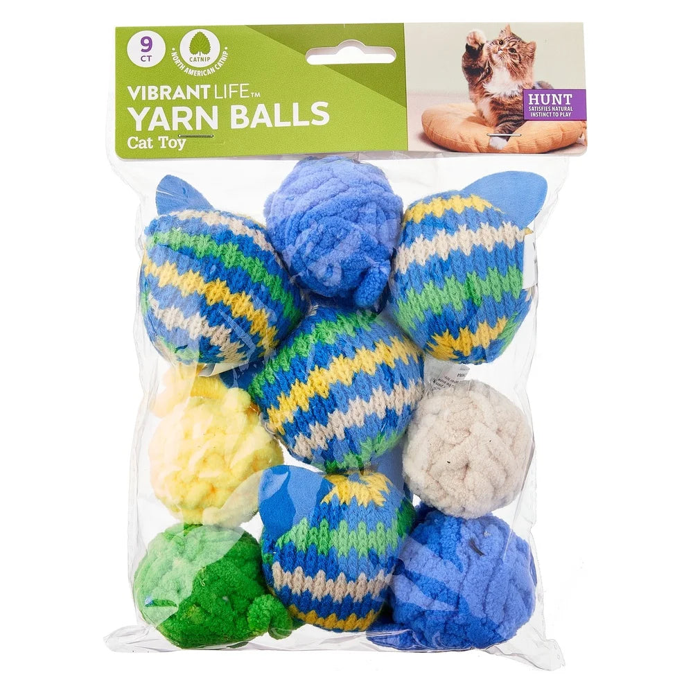Colorful Catnip Yarn Balls 9 Pack