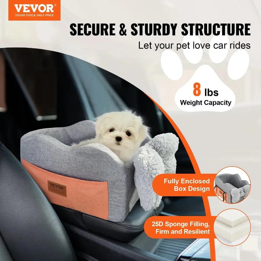 Center Console Dog Car Seat Booster for Small Dogs 8 lbs