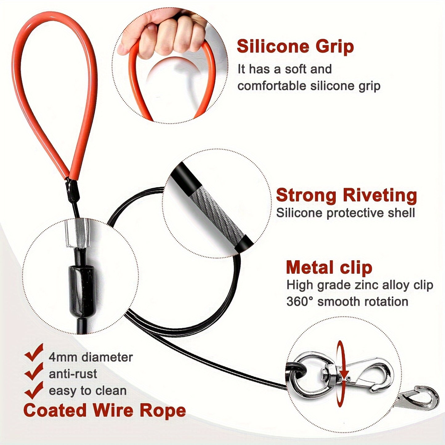 Heavy Duty Leash For Dogs Up To 250 Pound