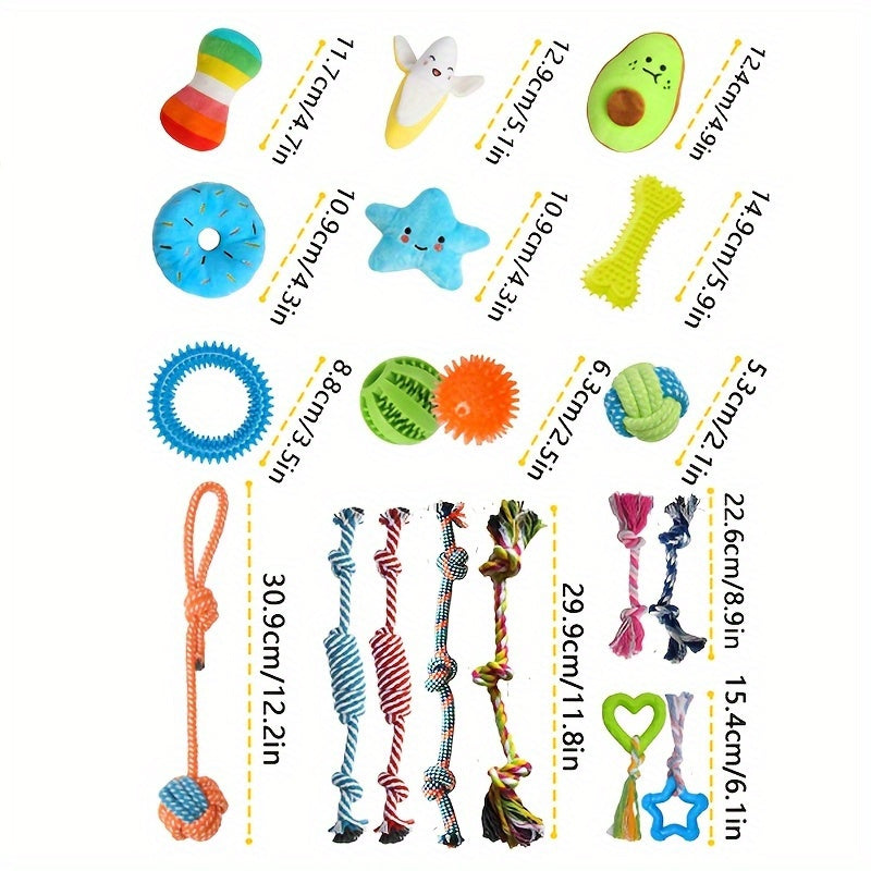 25pcs Luxury Dog Teething Toys