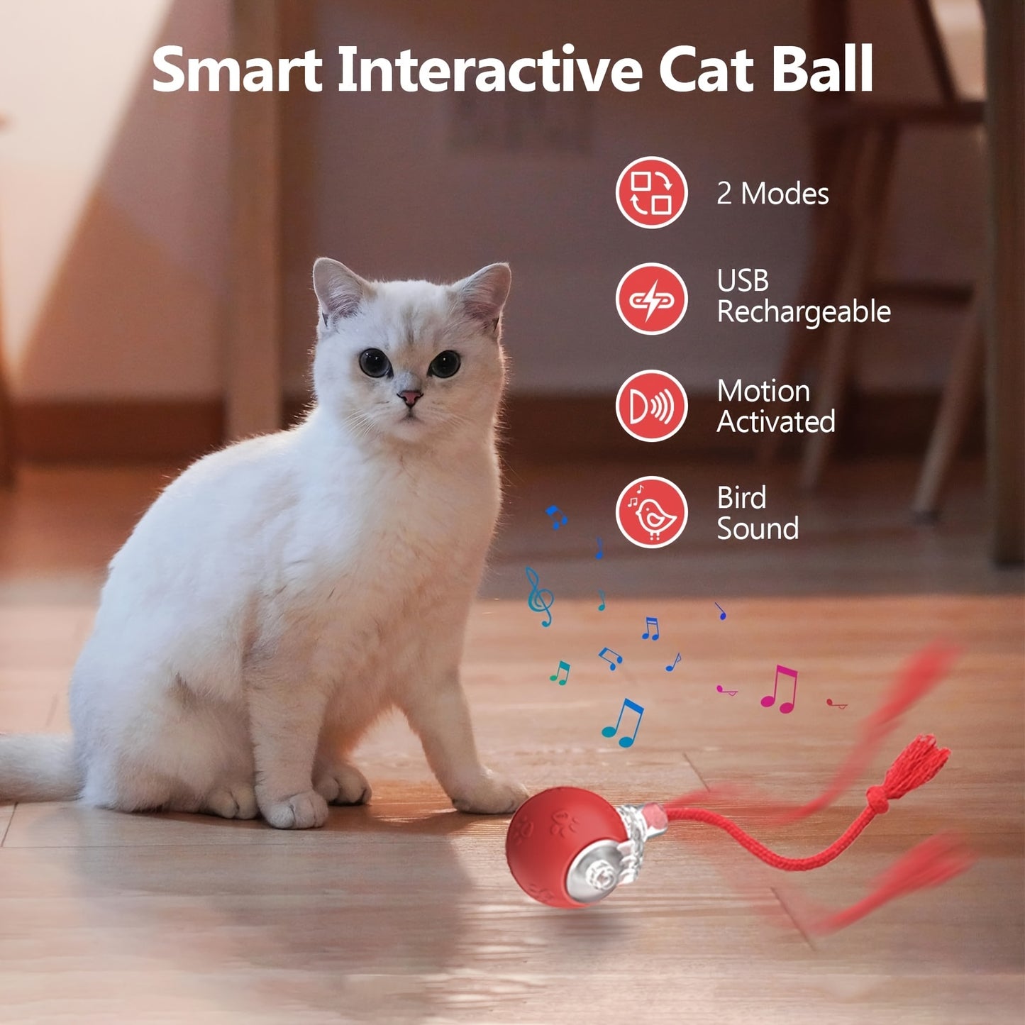 Bird Chirping Activated Cat Ball