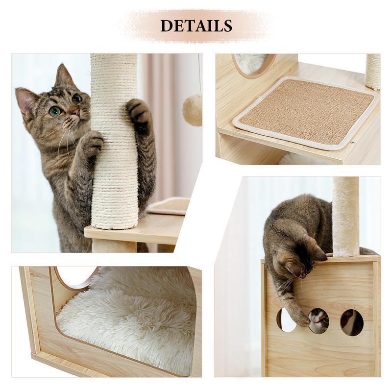 Luxurious and unique cat tower with 3 beds