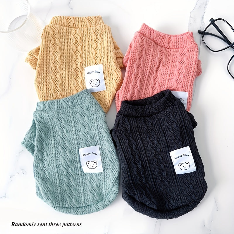 4pcs Cat & Dog Knit Sweaters