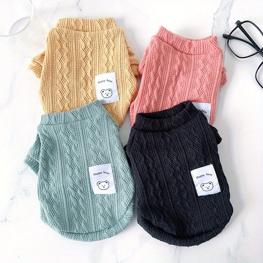 4pcs Cat & Dog Knit Sweaters