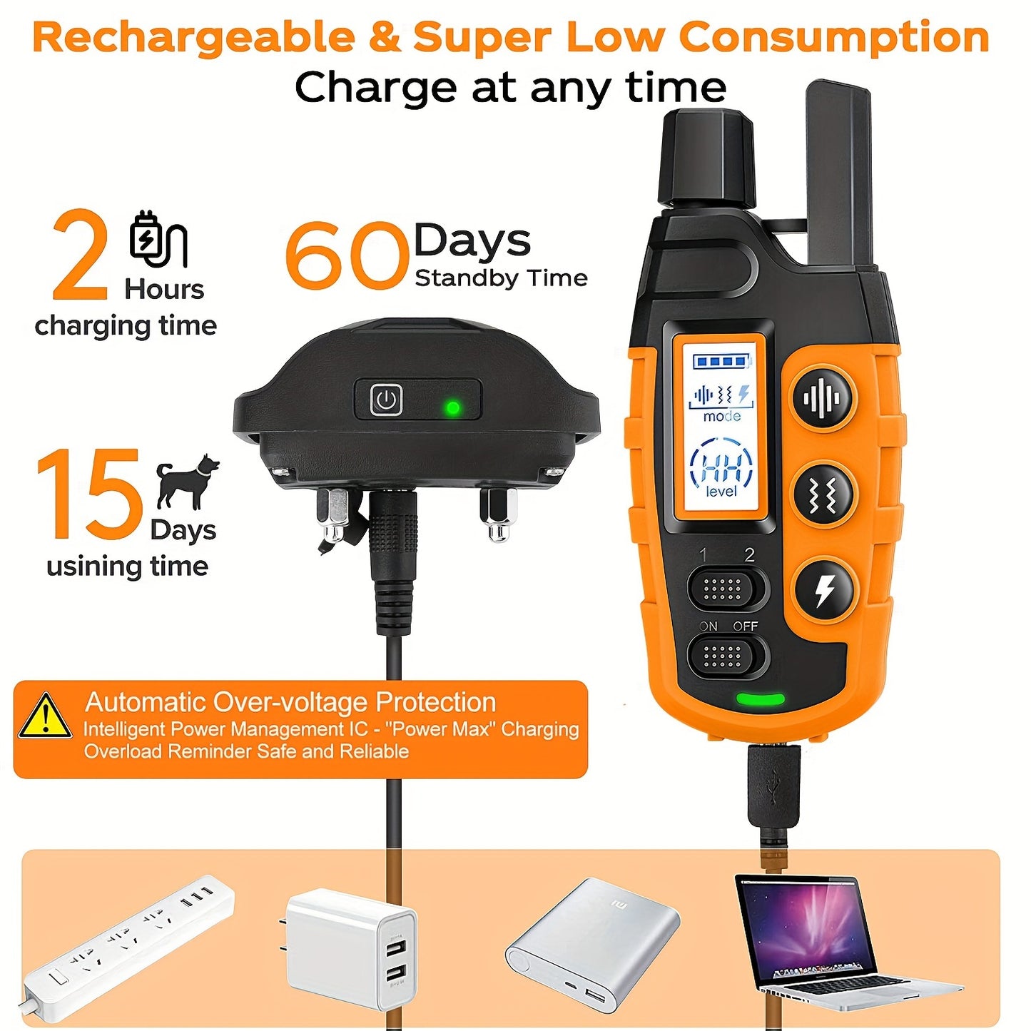 3300Ft Waterproof Electric Training Collar
