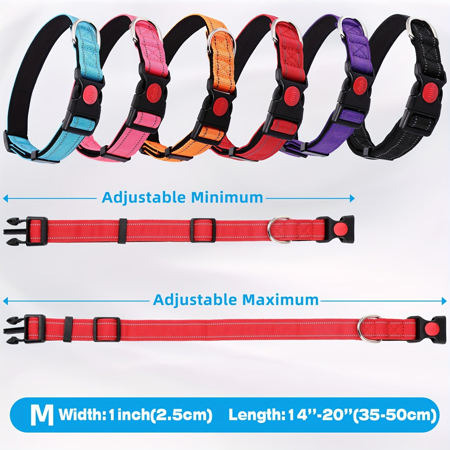 6 Sets Reflective Dog Leash And Collar