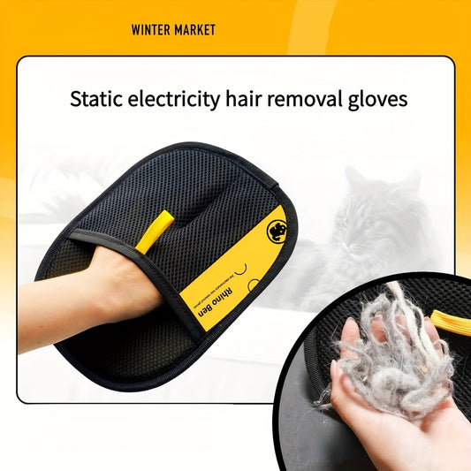Black Polypropylene Cat Grooming Gloves