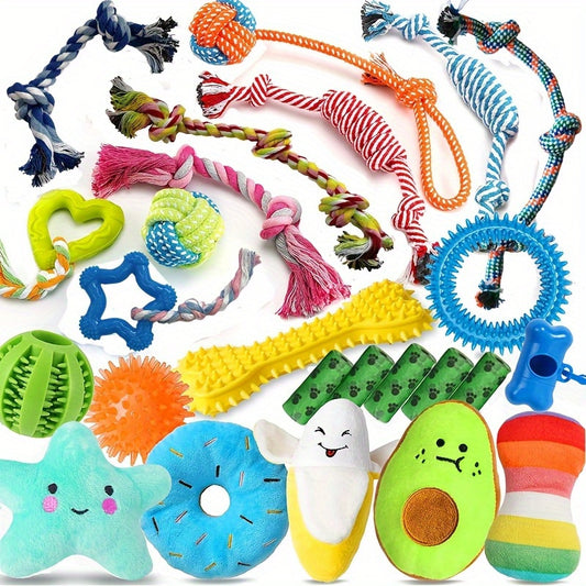 25pcs Luxury Dog Teething Toys