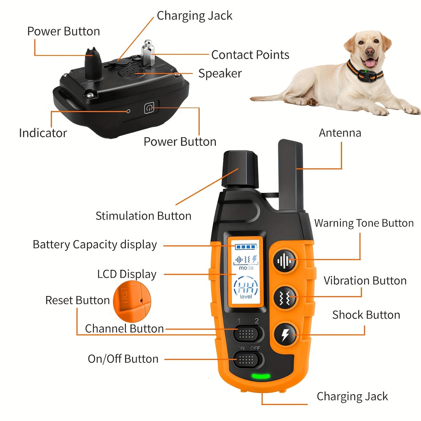 3300Ft Waterproof Electric Training Collar