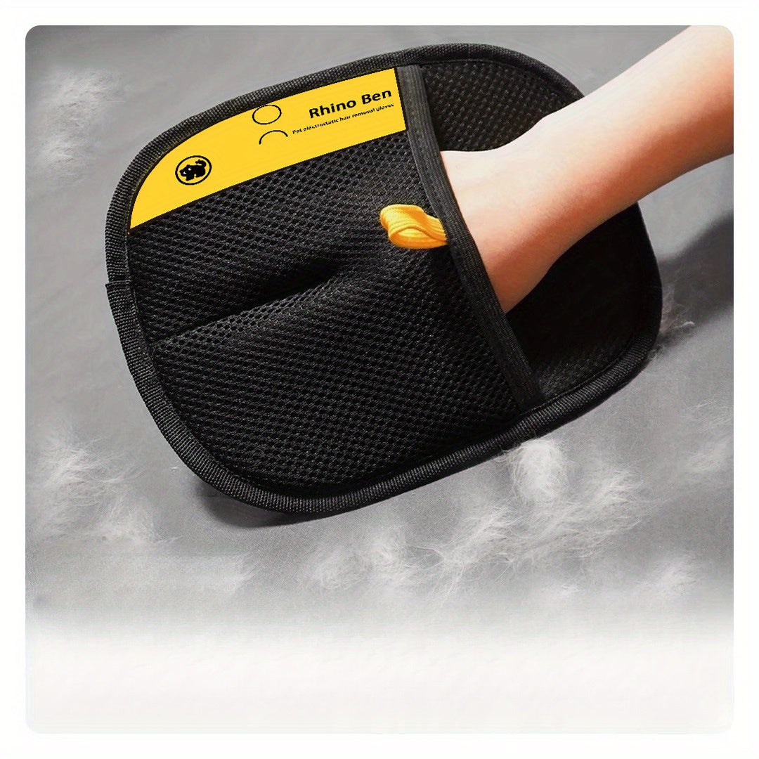 Black Polypropylene Cat Grooming Gloves