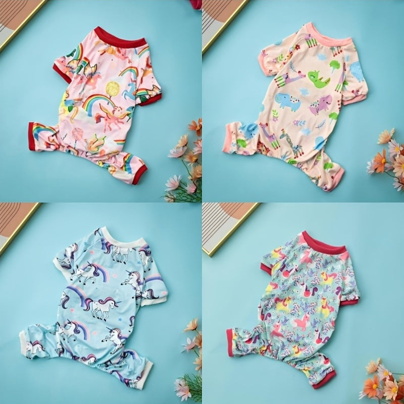 4pcs Comfortable Cute Pet Pajamas