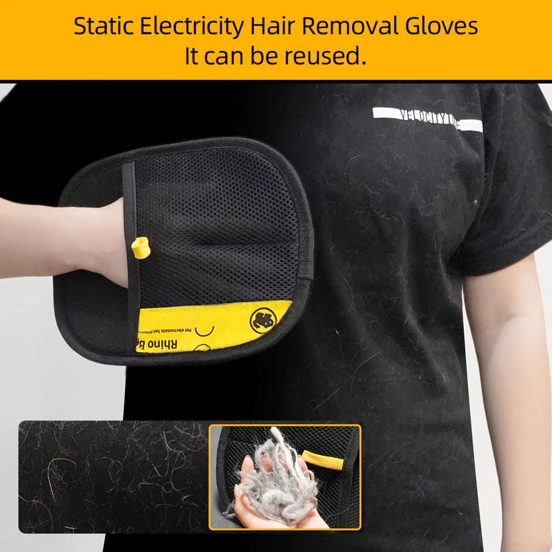 Black Polypropylene Cat Grooming Gloves