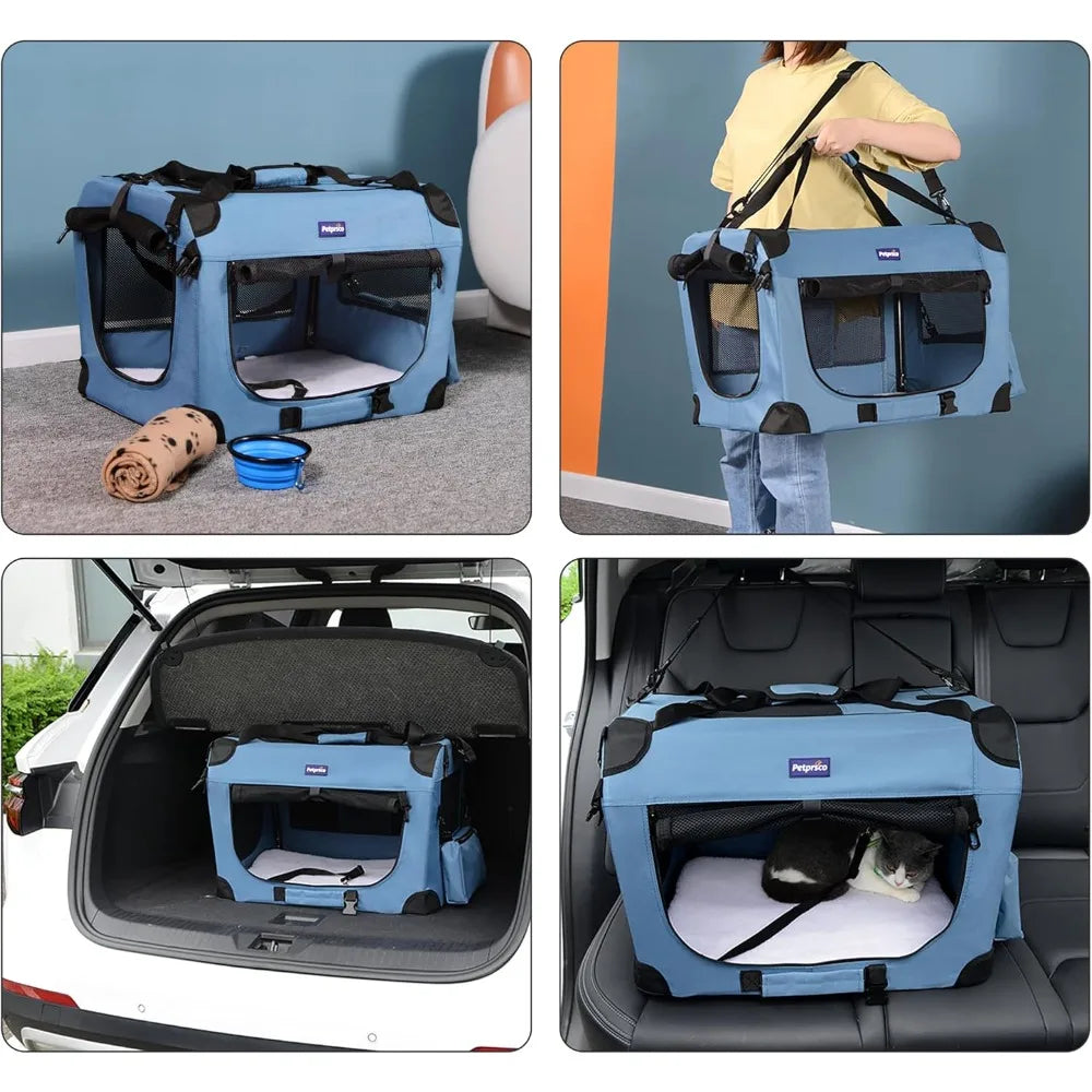 Travel Dog/Cat Crate with Blanket