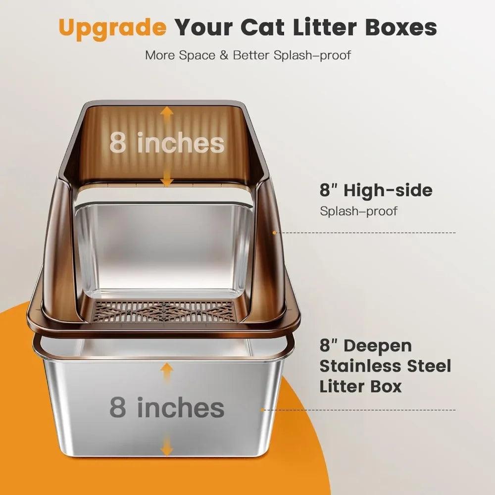 16” XL Stainless Steel Cat Litter Box