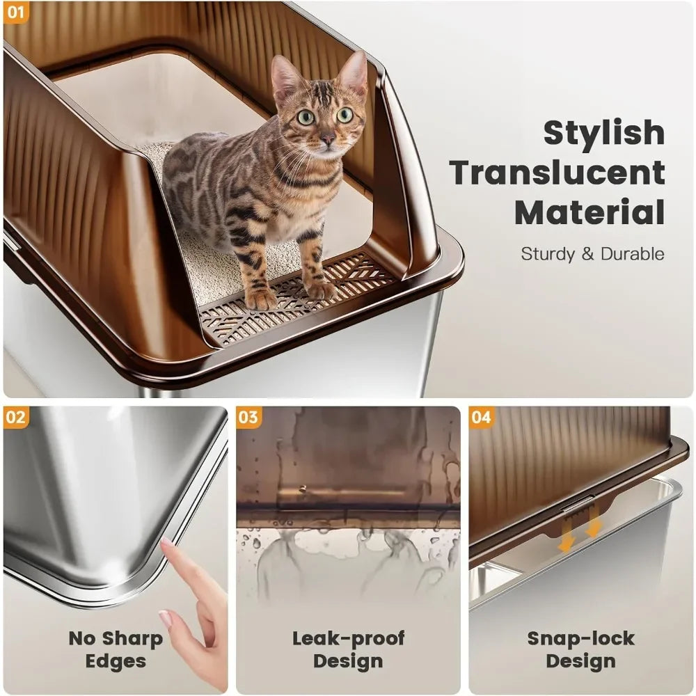 16” XL Stainless Steel Cat Litter Box