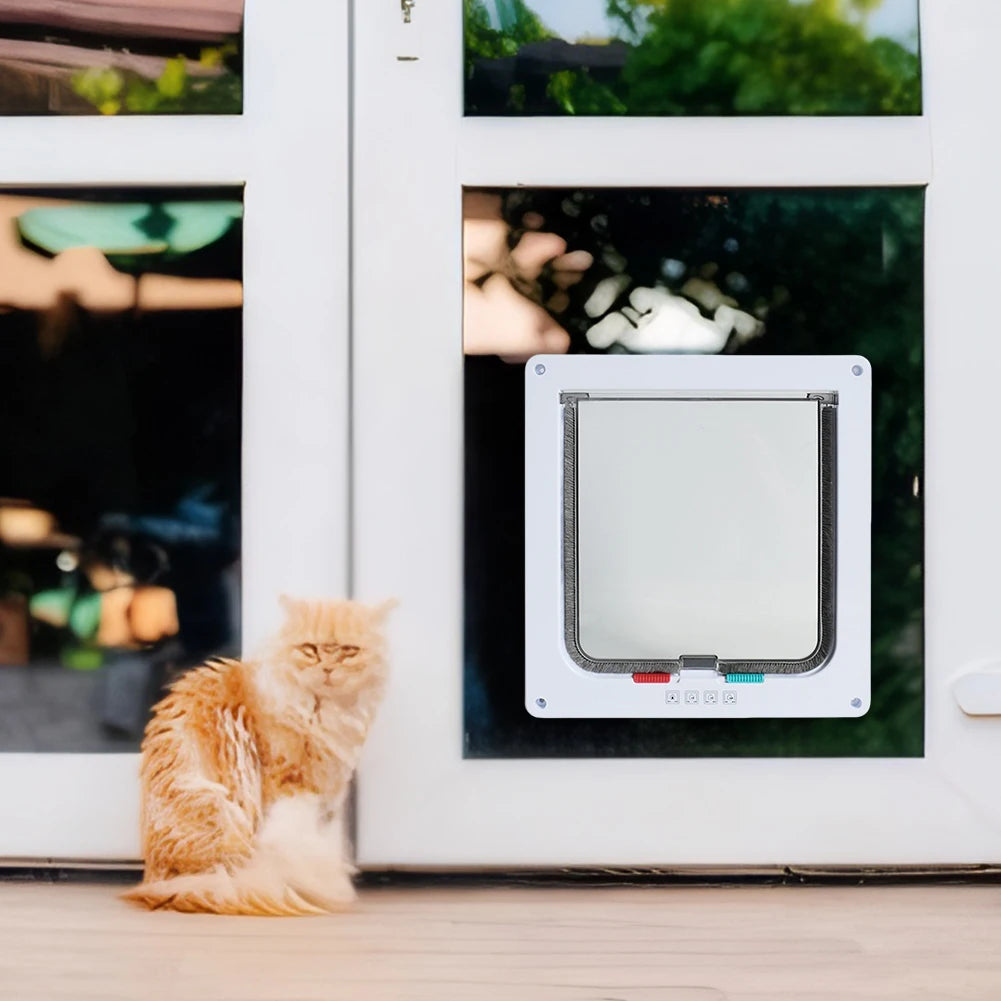 Four-Way Lock Dog Cat Flap for Small Pets